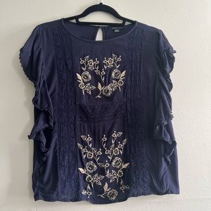 American Eagle Outfitters Embroidered Blouse